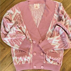 Vintage Sears Pink Floral Cardigan · Made in Canada